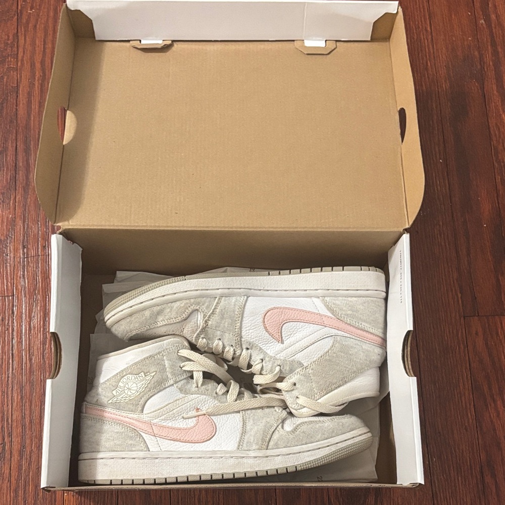 Jordan Women's Sneakers in Cream and Pink